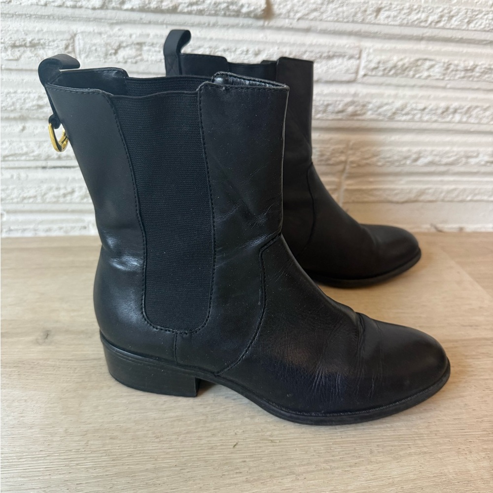 Lauren Ralph Lauren Mckenzie leather boots black minimalist classic timeless 7.5